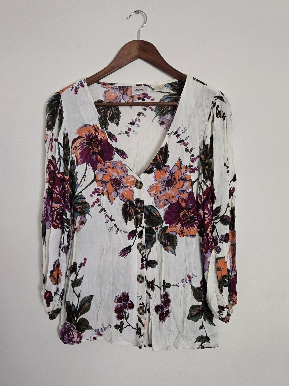 Women's Floral Button-Front Blouse